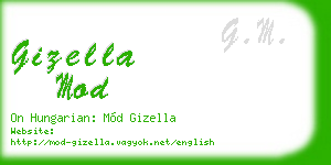 gizella mod business card